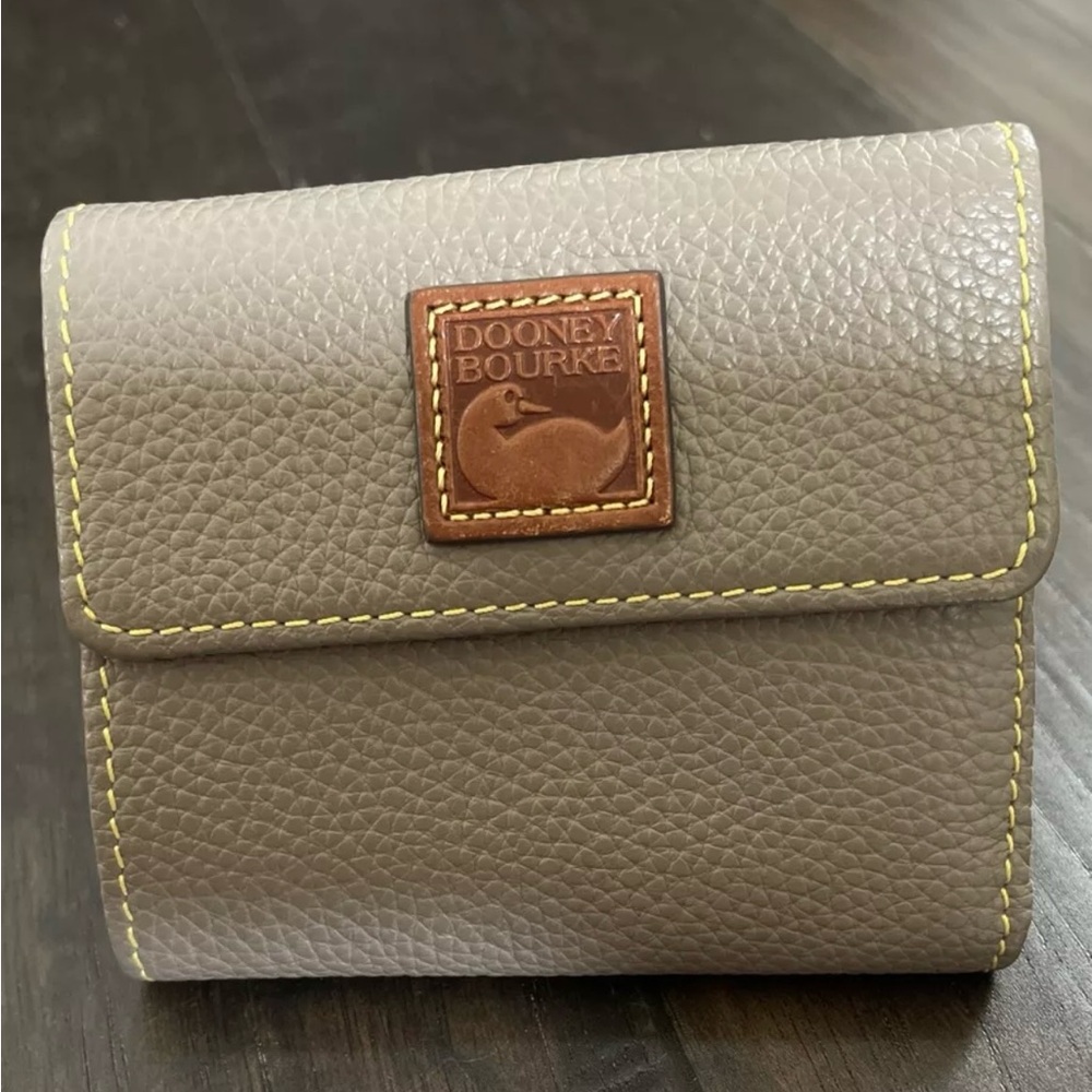 Dooney & Bourke All Weather Leather Small Flap Wallet Taupe